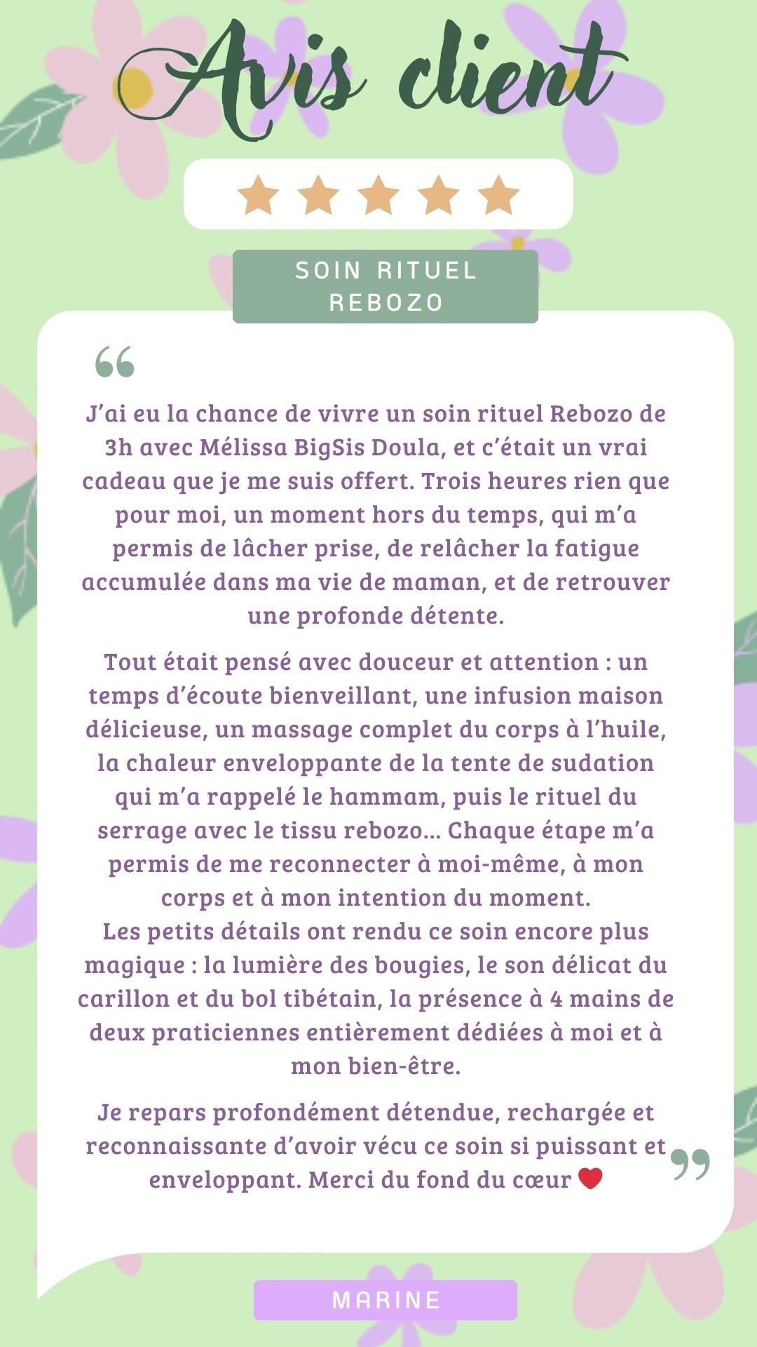 Avis soin rituel rebozo