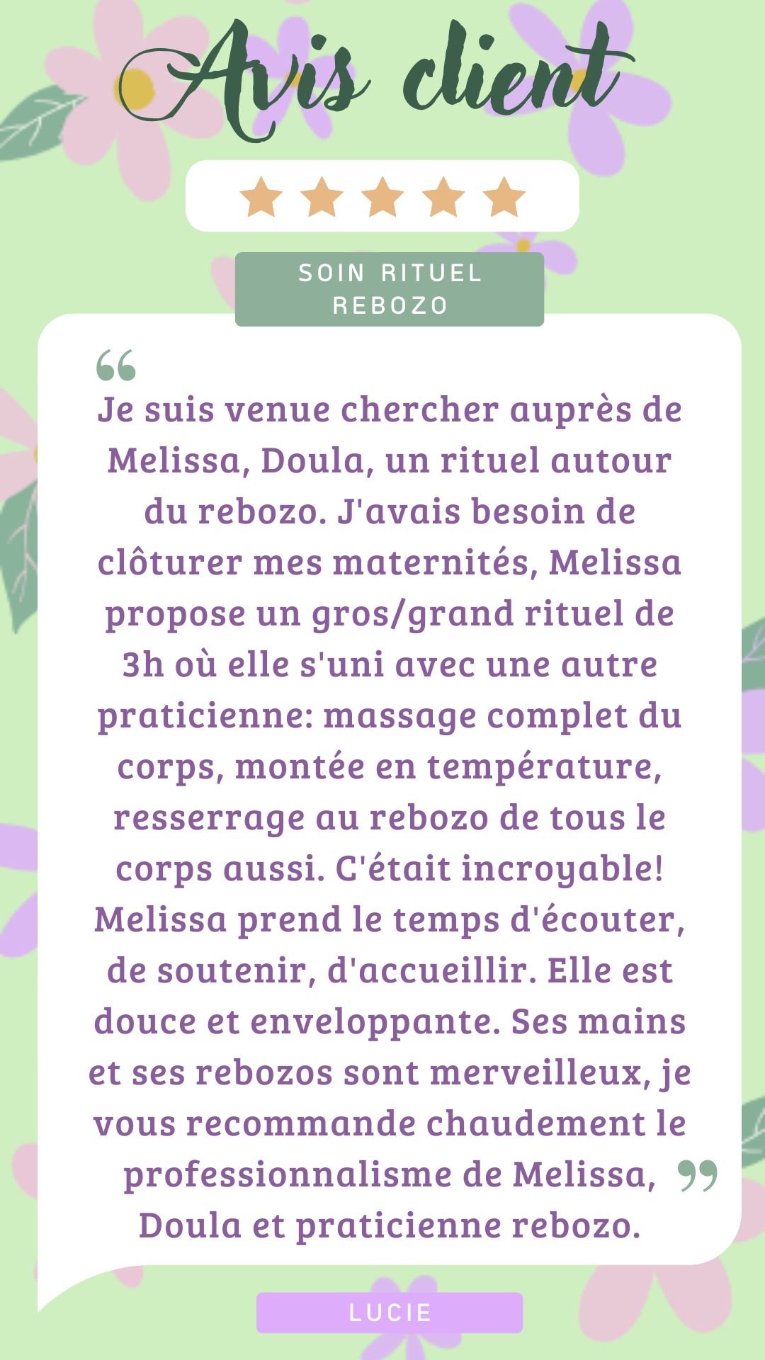 Avis soin rituel rebozo